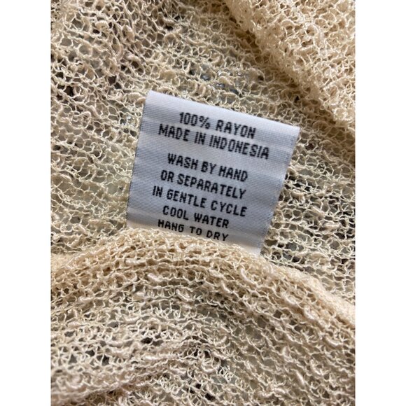 Lost River Wrap Cardigan Womens M Beige Open Front Long-Sleeve Sheer Mesh Boho - Picture 4 of 8